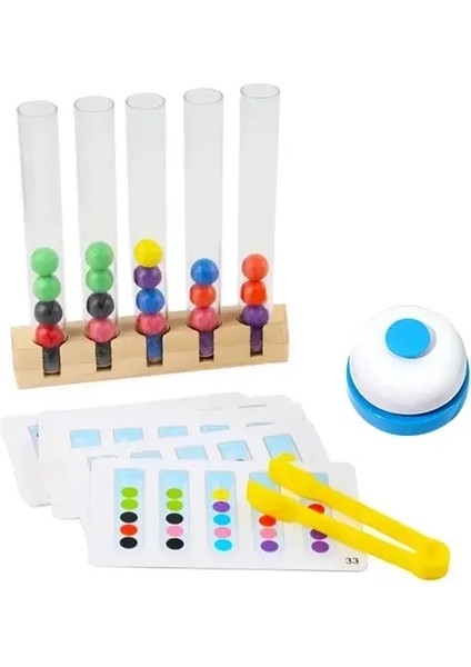 Test Tüp Klipsli Boncuk Çocukları Mantık Konsantrasyonu Ince Motor Eğitim Oyunu Montessori Öğretim Yardımları Çocuklar Için Eğitim Oyuncak Renk: Bell ile Kutu Yok (Yurt Dışından)