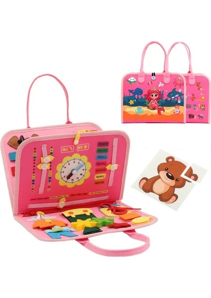 Montessori Seyahat Oyuncak Keçe Etkinlik Sessiz Kitaplar Meşgul Kurulu Etkinliği Eğitim Duyusal Öğrenme Kitabı Renk: Kız (Yurt Dışından)
