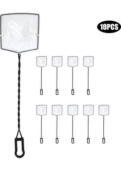 10 Adet Akvaryum Aksesuarları Balık Tankı Araçları Plastik Balık Ağı Fishnet Tuzak Örgü BLACK5IN (Yurt Dışından)