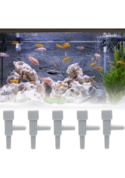 20 Adet Gri Abs Plastik Akvaryum Balık Tankı Hortumu Ayarlamak Hava Hattı Boru Ses Akış Kontrol Vanaları (Yurt Dışından)