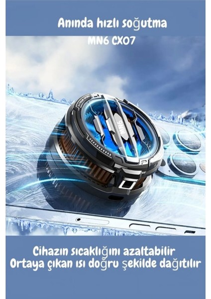 CX07 Memo Manyetik Mıknatıslı Magsafe Destekli Ultra Güçlü Telefon Soğutucu Kablolu Rgb Fan