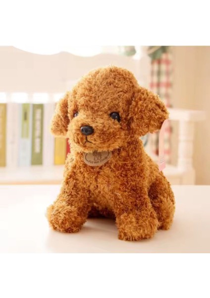 Sevimli Köpek Kaniş Toy Poodle Peluş Oyuncak 25 cm 200 Gram Puppy Gerçekçi Peluş Köpek