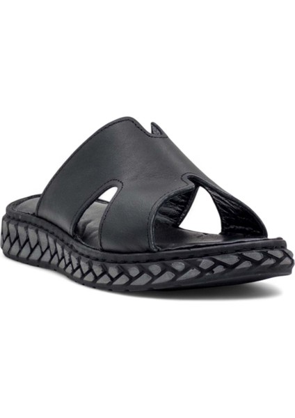 Mr White Ortopedi V Model Hakiki Deri Kadın Terlik Siyah modelleri
