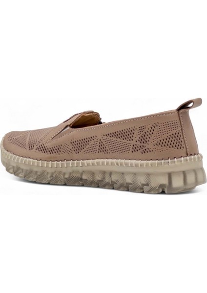 Mr White Toka Detaylı Şeffaf Taban Hakiki Deri Kadın Günlük Ayakkabı Vizon fırsatları