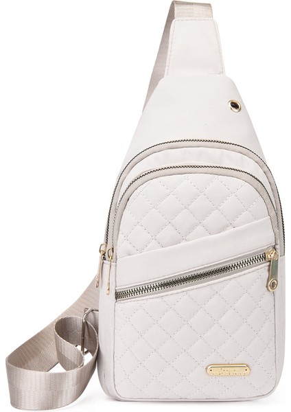 Göğüs Çantası Bayan Moda Nakış Hattı Elmas Kafes Tek Omuz Crossbody Çanta (Yurt Dışından)