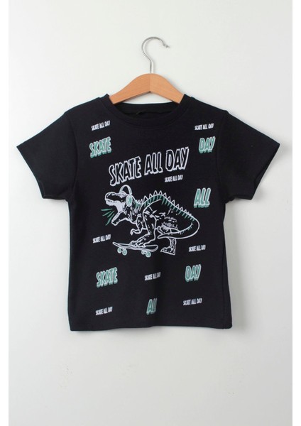 Çocuksan Çocuk Tshirt Skate Baskılı Kısa Kollu Bisiklet Yaka Pamuklu fırsatları