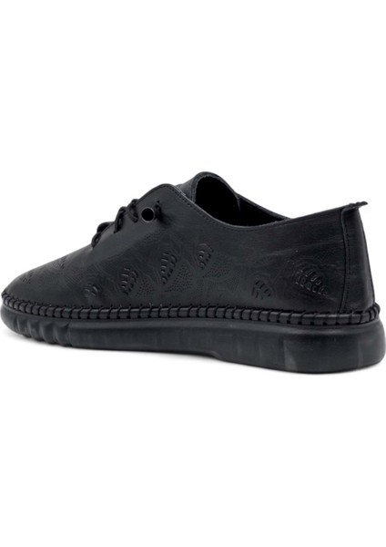 Mr White Lastik Bağlı Şeffaf Taban Hakiki Deri Kadın Günlük Ayakkabı Siyah fırsatları