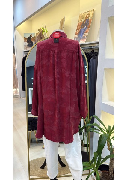 Çicek Desenli Tunik 7109 Bordo
