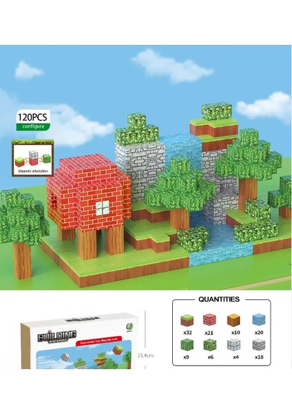 Benim Dünyam Manyetik Küp Blok Seti Model Manyetik Küp Erkek Oyuncakları Oyun Çevresel Sahne (Yurt Dışından)