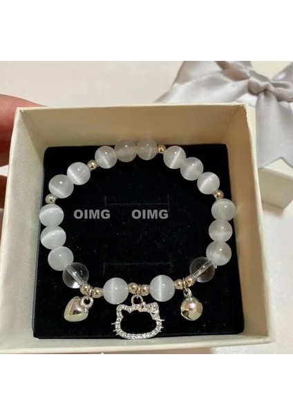 Yeni Iyi Şans Kedi Gözü Taşı Niş Iş ve Neşe Kolye Bilezik Hediye (Yurt Dışından)