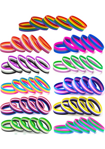 SLP-0011 Pride Gökkuşağı Panseksüel Aseksüel Genderqueer Biseksüel Bileklik Takı Silikon Bilezik SLP-0000 (Yurt Dışından) fiyatları