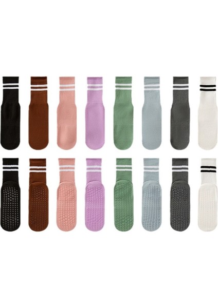 Spor Fitness Yoga Pilates Çorap Yüksek Yip Kaymaz Çorap 8 Çift (Yurt Dışından) fiyatları