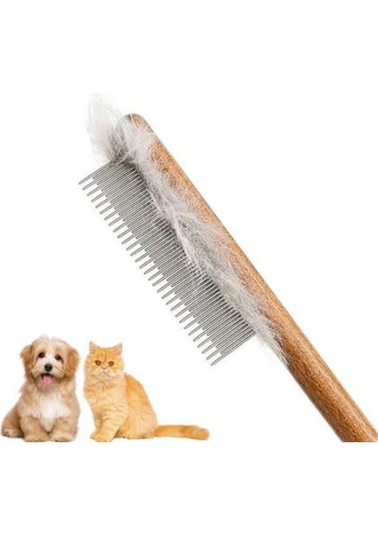 Fsfeng Kedi Tarağı, Köpek Tarağı, Kediler, Köpekler ve Tavşanlar Için Masif Ahşap Pet Tarak Bakım Ar (Yurt Dışından)