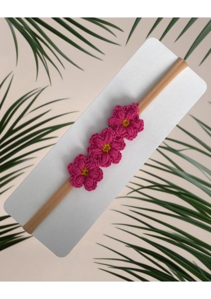 3 Çiçekli El Örgü Kasımpatı Model Bebek Bandana-Taç indirimleri