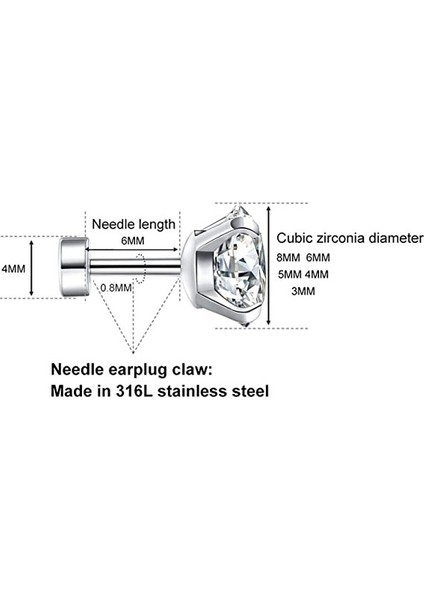 5 Çift Kübik Zirkonya Hipoalerjenik Saplama Küpe Kadın Erkek Kız Bildirimi Kıkırdak Moda Cerrahi Çelik Sarmal Küpe Seti (Yurt Dışından) fiyatları