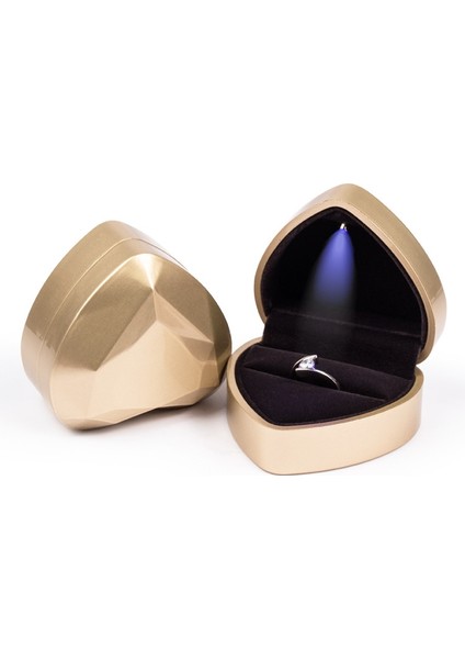 017015-20 Kalp Şeklinde LED Işıklı Yahudi Kutusu, Özellik: Yüzük (Altın) (Yurt Dışından)