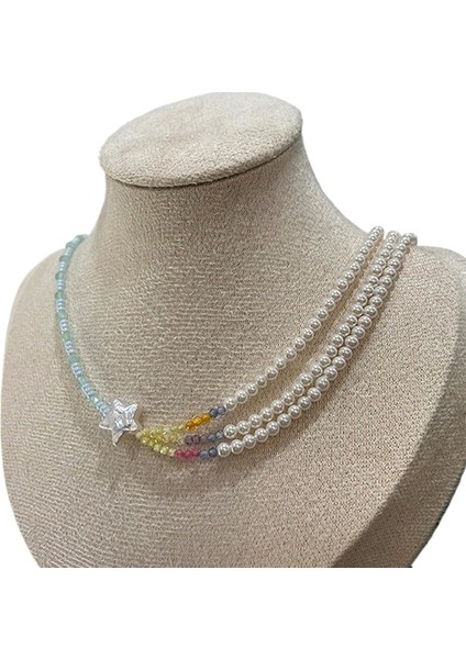 Barok Yıldız Renkli Yığılmış Inci Kolye (Yurt Dışından) fiyatları