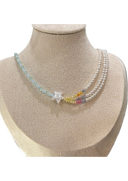 Barok Yıldız Renkli Yığılmış Inci Kolye (Yurt Dışından) modelleri