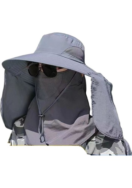 Güneş Koruma Şapkası Güneş Şapkası Nefes Alabilir Balıkçı Şapkası Dağcılık Balıkçılık Şapkası Plaj Bloz UPF50+ (Yurt Dışından)