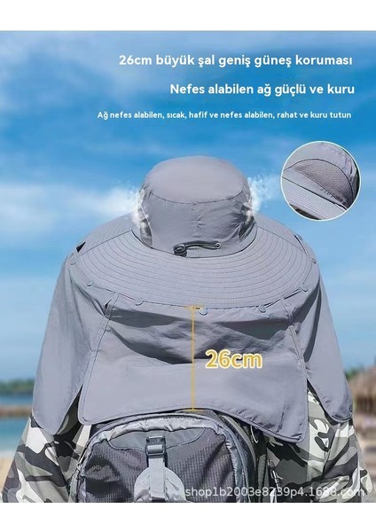 Güneş Koruma Şapkası Güneş Şapkası Nefes Alabilir Balıkçı Şapkası Dağcılık Balıkçılık Şapkası Plaj Bloz UPF50+ (Yurt Dışından) modelleri