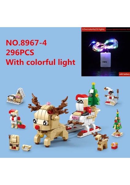 6'da 1 Yükseltilmiş Noel Serisi Yapı Taşları Işık Yaratıcı Kış Village House Dıy Tuğla Oyuncakları Çocuklar Için Xmas Hediye Renk: 8967-4 (A Işık) (Yurt Dışından)