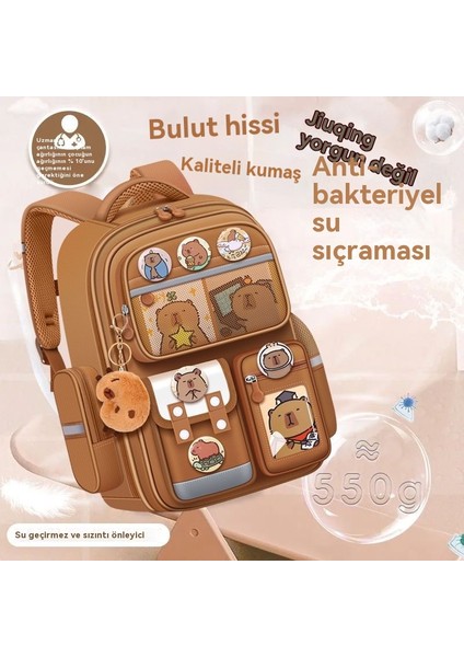 Yeni Capibara Çocuk Okul Sırt Çantası Kolye, Kart ve Rozet ile (Yurt Dışından) fırsatları