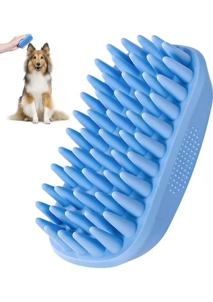 Fsfeng Köpek Banyo Fırçası, Kauçuk Köpek Şampuanı Bakım Fırçası, Silikon Köpek Duş Yıkama Köri Fırça (Yurt Dışından)