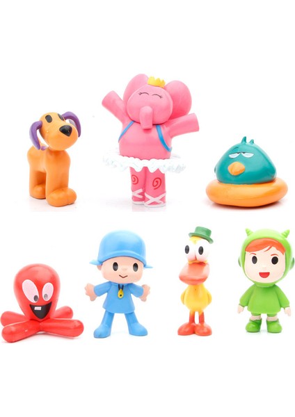 7 Küçük P'nin Pocoyo Modelleri Youyou, Bato, Ördek, Köpek Yavrusu, Lula, Ellie, Fil Model Bebekleri (Yurt Dışından)