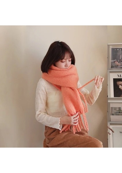 Zavallı Yavaş Mohair Wool Kadınlar Scarf New Klein Blue Scarf Women Shawl Turbans For Warm Bib Bufandas Multicoloesr De Mujer (Yurt Dışından)