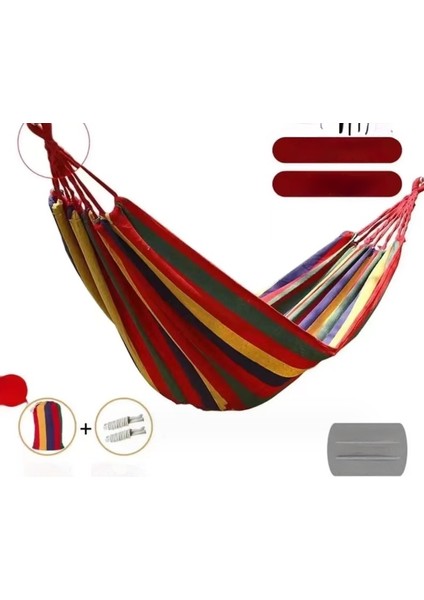 Açık Hava Kampı Devrilme Önleyici Tuval Çift Hamak (Yurt Dışından)