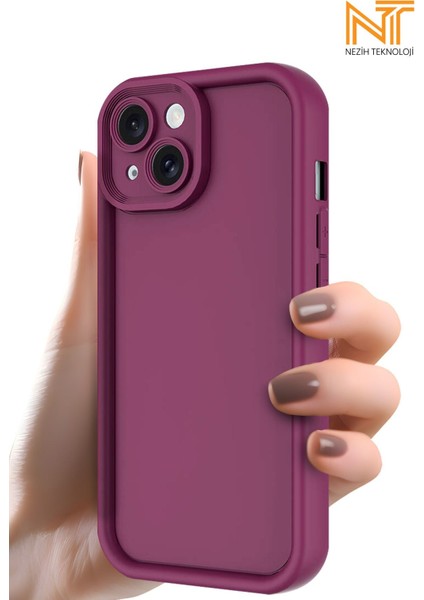 apple iPhone 14 Uyumlu Kamera Korumalı Parlak Stil Tasarım Kapak