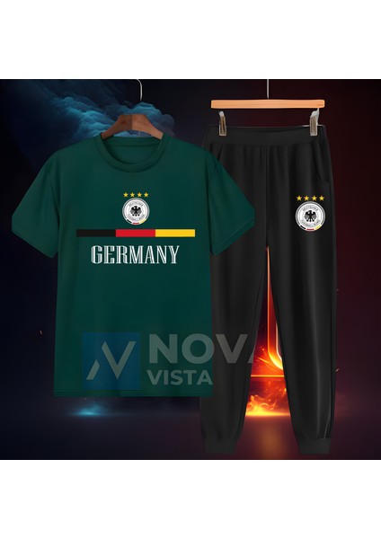 Almanya Milli Takım Forma Baskılı Unisex Kısa Kollu Tişört T-Shirt Eşofman Takımı