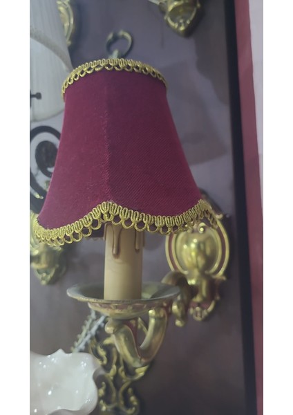 Kumaş Şapkalı Metal Aplik 21X26CM Yaratıcı Modern Bordo 1 Adet