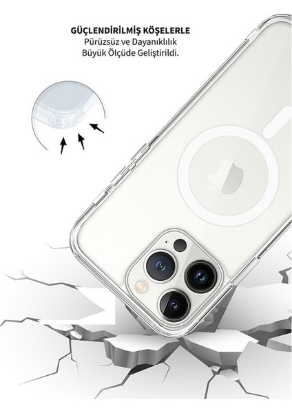 iPhone 14 Pro Için Kılıf Kamera Korumalı Magsafe Wireless Şarj Özellikli Şeffaf Kılıf fiyatları