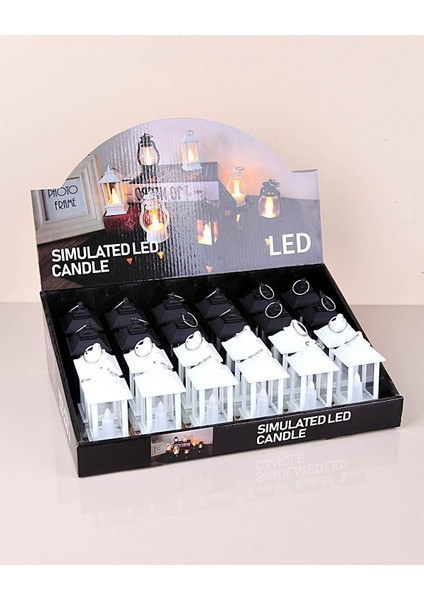 Mini Fener LED Mum Kare 2 Adet (Lisinya)