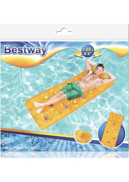 Deniz Yatağı Dik Yastıklı Bardaklı Yatak 188X71 cm Bestway - 43014 (Lisinya)
