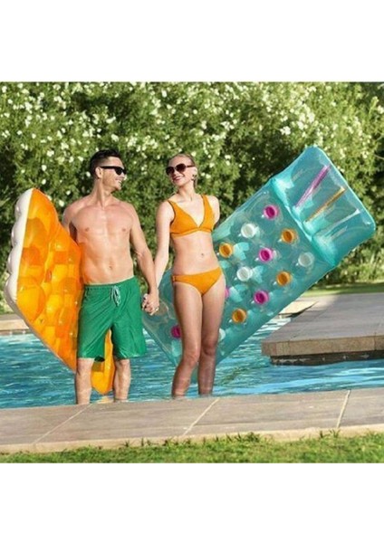 Deniz Yatağı Dik Yastıklı Bardaklı Yatak 188X71 cm Bestway - 43014 (Lisinya)
