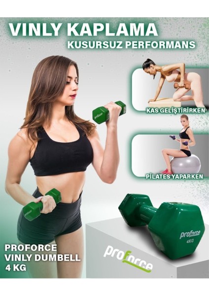 Vdb Dışı Vinil Kaplı Içi Çelik Döküm Ağırlık Dambıl 4kg -Tek Adet