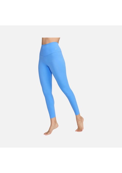 Zenvy Hafif Destekli Yüksek Belli 7/8 Kadın Mavi Spor Taytı DQ6015-634