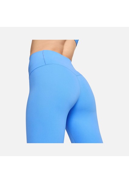 Zenvy Hafif Destekli Yüksek Belli 7/8 Kadın Mavi Spor Taytı DQ6015-634