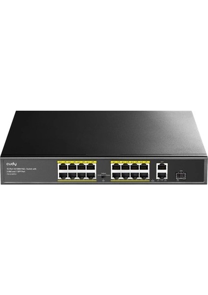 Cudy 16PORT 10/100 Poe+2gb UP200W Switch