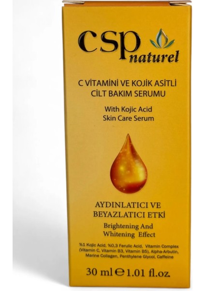 Leke Karşıtı Vitamin C Serum Kojik Asit, Ferulic Asit, Vitamin B3&b5 30 ml