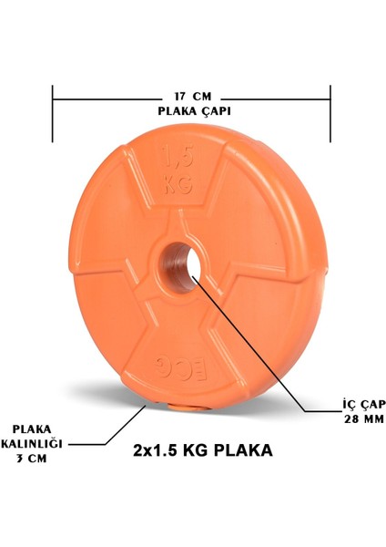Spor Özel Seri 1.5 kg Turuncu Plaka-2 Adet