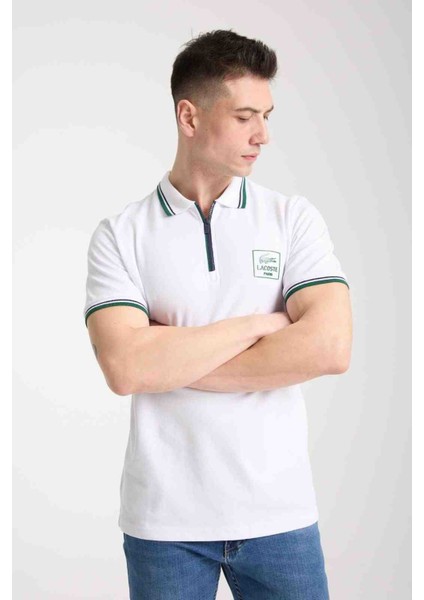 Fermuar Yaka Beyaz Regular Fit