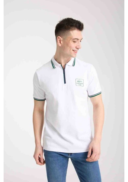 Fermuar Yaka Beyaz Regular Fit