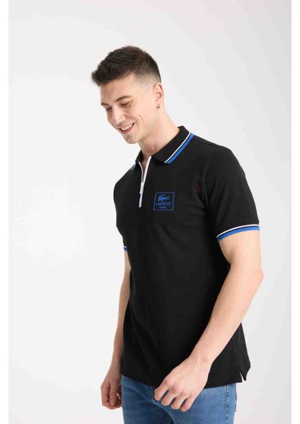 Fermuar Yaka Siyah Regular Fit