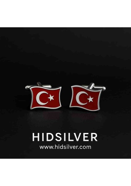 Kırmızı Mine Üstüne Ayyıldız Motifli Erkek Kol Düğmesi fiyatları