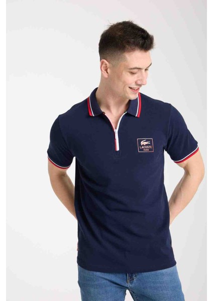 Fermuar Yaka Regular Fit Lacivert