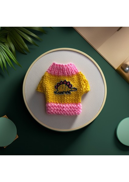 Hamster Için Dinazorlu Sarı Kazak
