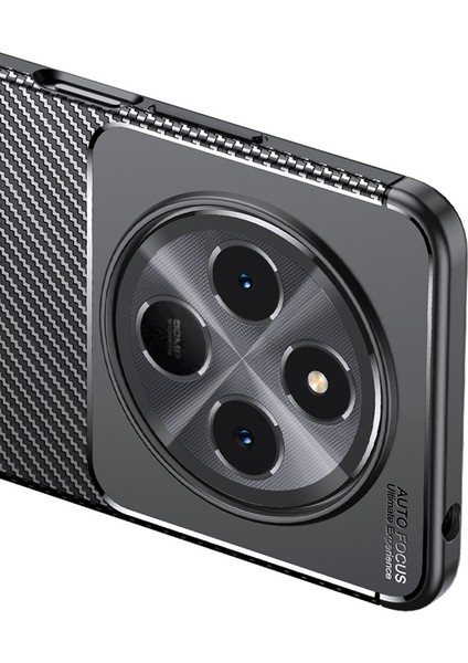 Xiaomi Redmi 14C 4g Kılıf Auto Focus Karbon Tasarım Zore Negro Silikon Kapak + Kamera Lens Koruyucu